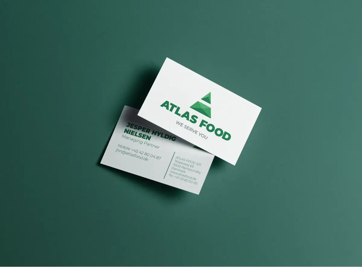 Atlas food visitkort