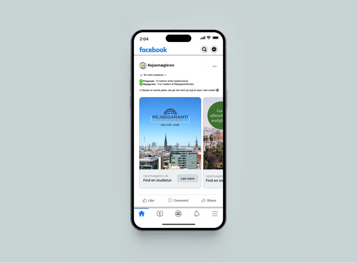 Rejsemægleren facebook reklame